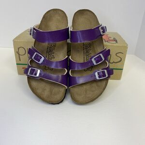 Birkenstock Birki’s Havanna Purple Birko-Flor 3 Strap Sandal US 5.5-6 EU 36